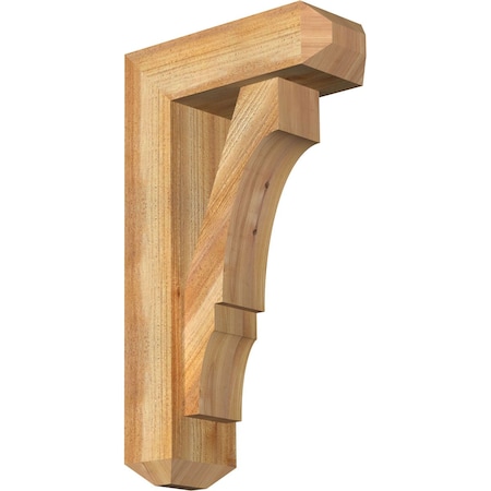 Balboa Craftsman Rough Sawn Bracket W/ Offset Brace, Western Red Cedar, 6W X 16D X 28H